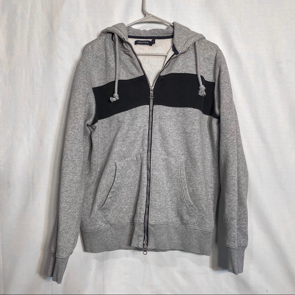 🌊 Nautica Under Hood Spell Out Zip Up Hoodie
